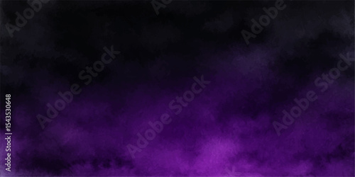 Abstract purple smoke clouds illuminate a dark, textured night sky background
