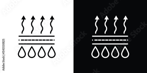 Moisture wicking icon filled flat sign concept for web design.