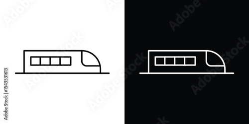 Monorail icon filled flat sign concept for web design.