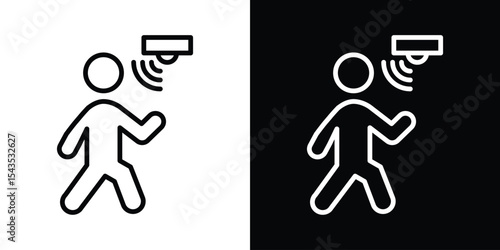Motion sensor icon filled flat sign concept for web design.