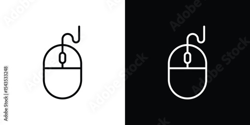 Mouse icon filled flat sign concept for web design.
