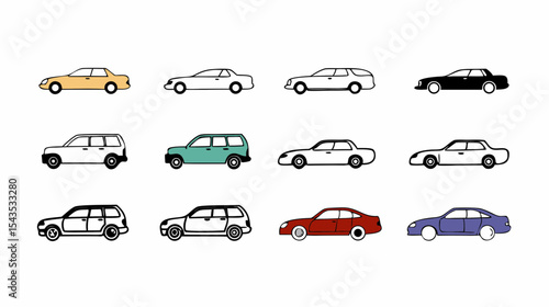 Diverse Automobile Body Type Graphics for Websites, Apps, and Infographics