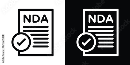 NDA icon filled flat sign concept for web design.