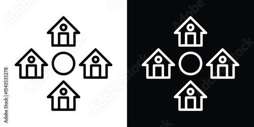 Neighbor icon filled flat sign concept for web design.