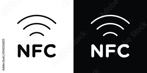 NFC icon filled flat sign concept for web design.
