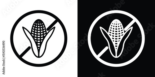 No Corn sign icon filled flat sign concept for web design.