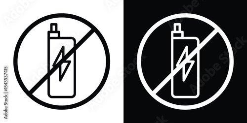 No vaping icon filled flat sign concept for web design.