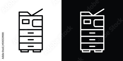 Office printer icon filled flat sign concept for web design.