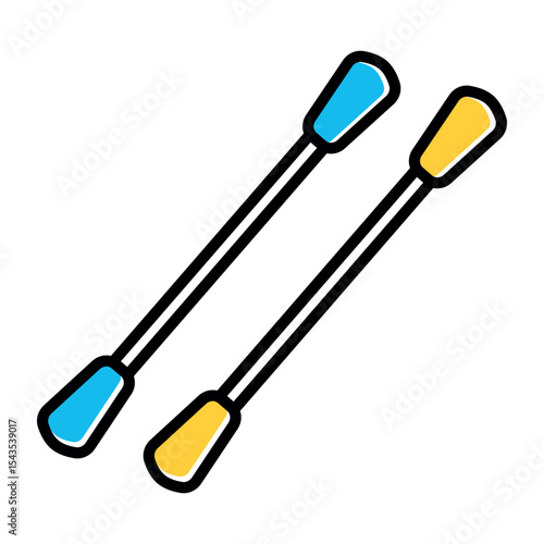 Colorful cotton swabs icon vector, cotton buds vector, cotton swabs flat icon vector in trendy style illustration isolated on white background.