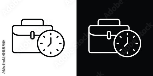 Office time icon filled flat sign concept for web design.