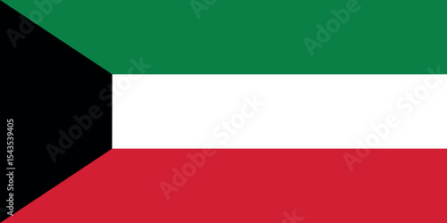 Kuwait national flag. Flag of Kuwait