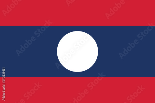 Laos national flag. Flag of Laos