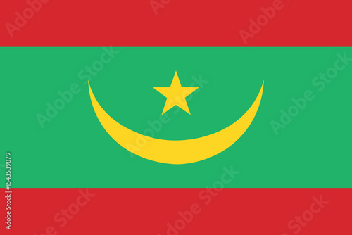 Mauritania national flag. Flag of Mauritania