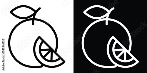 Orange fruit icon filled flat sign concept for web design.