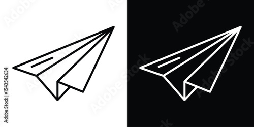 Paper plane icon filled flat sign concept for web design.