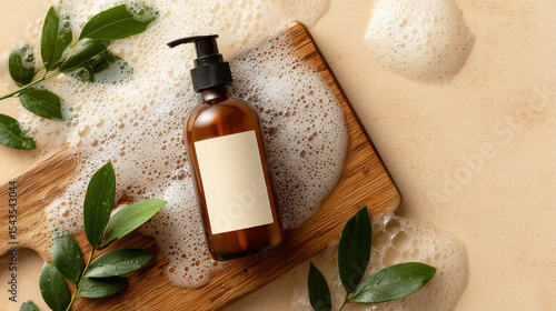 Natural liquid soap bottle mockup