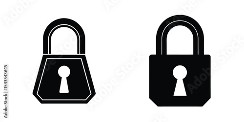 Encryption Key in Closed Position Silhouette on White Background