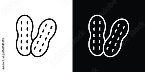 Peanut icon filled flat sign concept for web design.