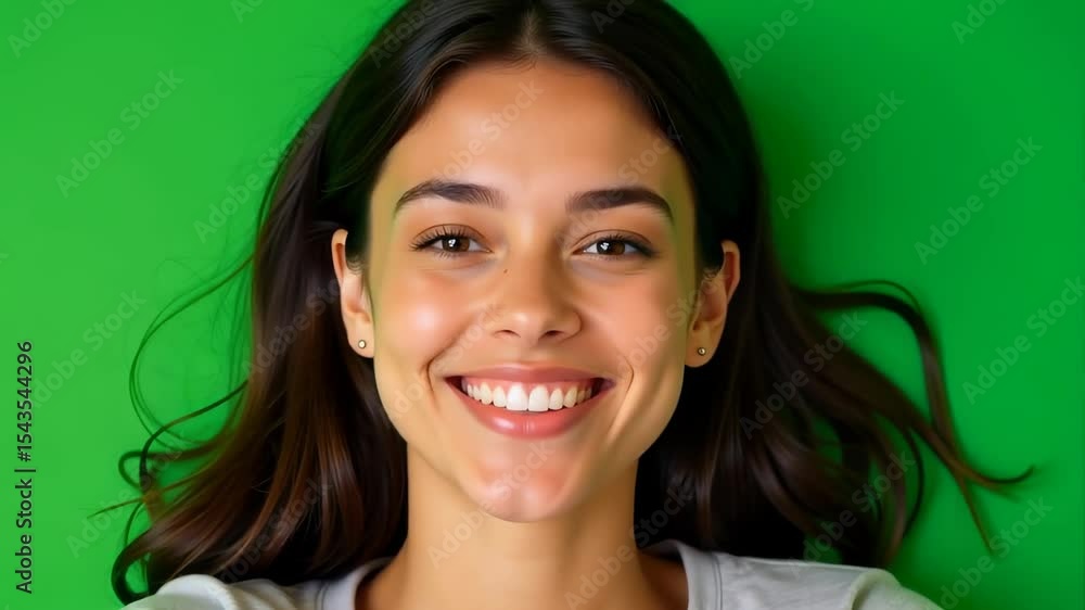 portrait of a young woman with a greenscreen chroma key in the background portrait of a young woman with a greenscreen chroma key in the background