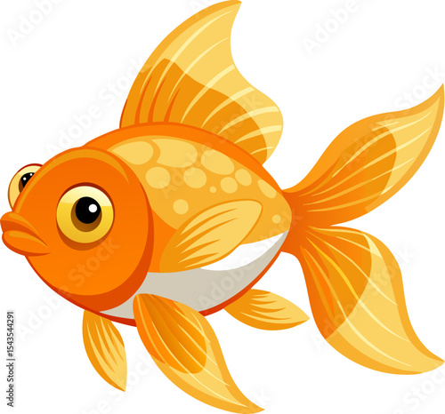 gold fish isolated on white background