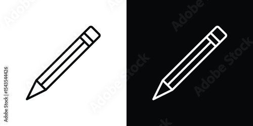 Pencil icon filled flat sign concept for web design.