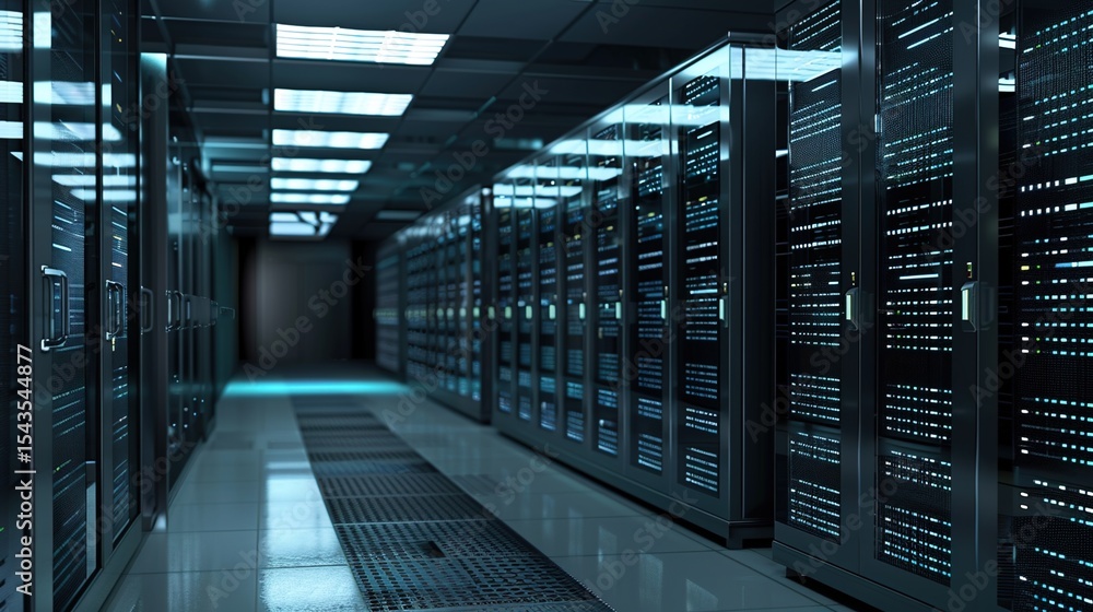 Data Center Server Room Background: High-Tech Infrastructure, Cooling Systems, and Networking Environments Data Center Server Room Background: High-Tech Infrastructure, Cooling Systems, and Networking Environments