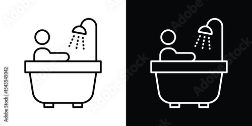 Person Bathing icon filled flat sign concept for web design.