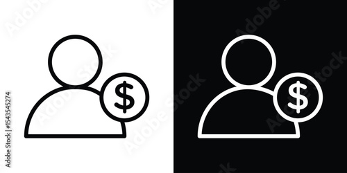 Personal loan icon filled flat sign concept for web design.
