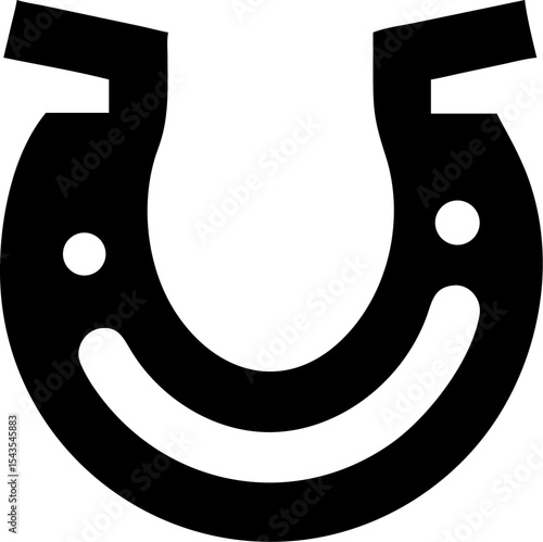 horseshoe vector silhouette icon on white or transparent background