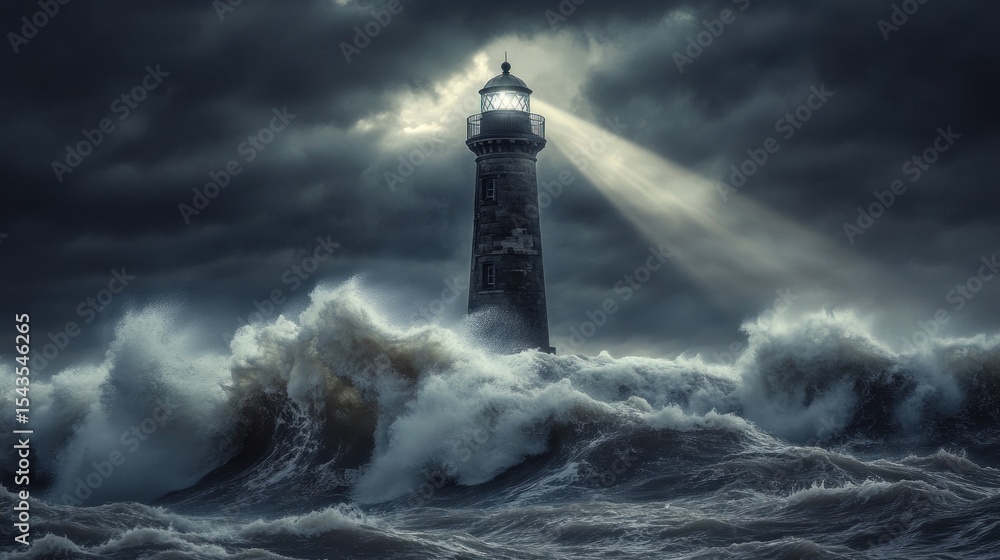 Lighthouse in stormy seas Lighthouse in stormy seas