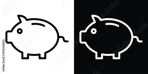 Piggy bank icon filled flat sign concept for web design.
