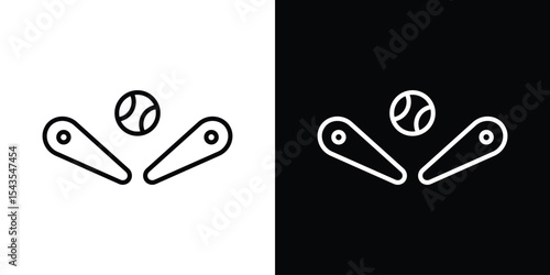 Pinball icon filled flat sign concept for web design.
