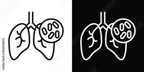 Pneumonia bacterium icon filled flat sign concept for web design.
