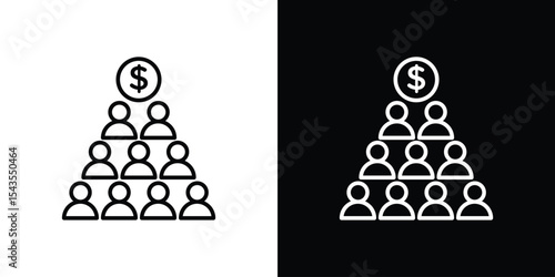 Ponzi scheme icon filled flat sign concept for web design.