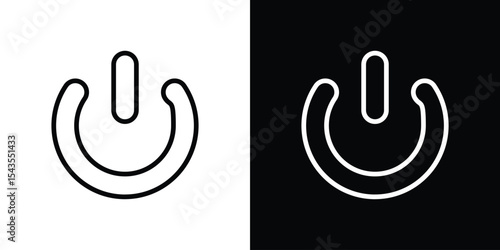 Power button icon filled flat sign concept for web design.