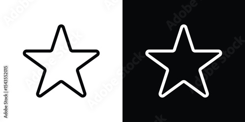 Premium star icon filled flat sign concept for web design.