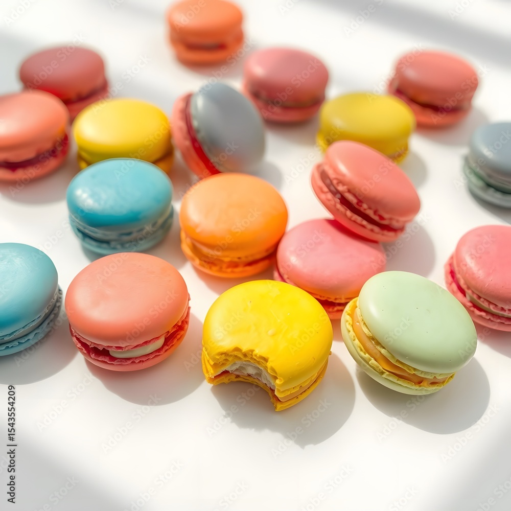 Obraz premium colorful macaroons on white background