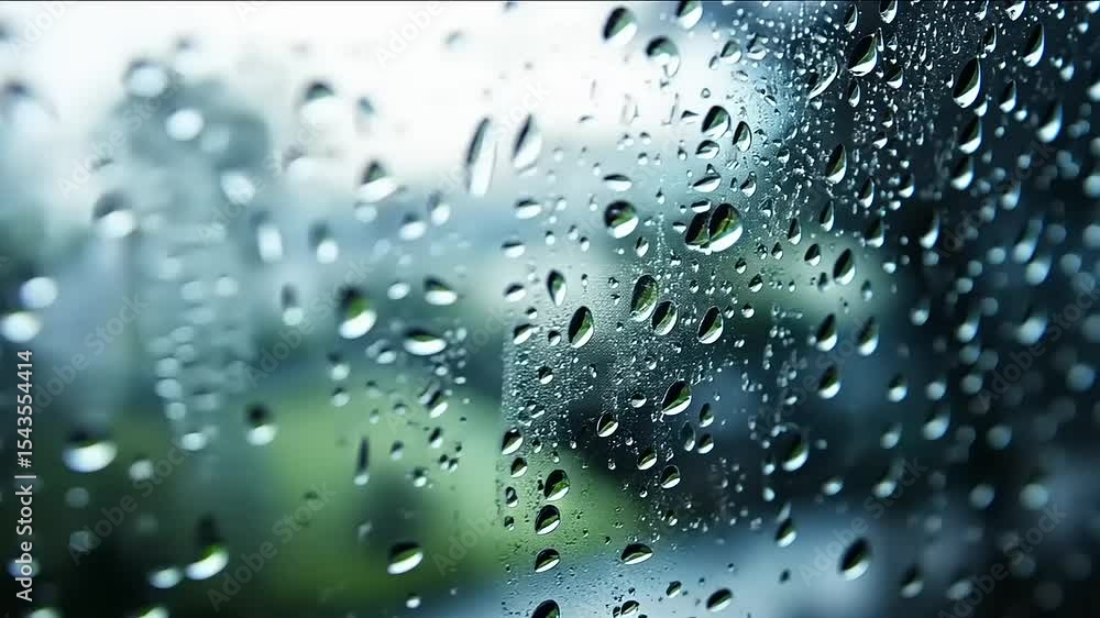 Rainy Day Window: Water Droplets on Glass Rainy Day Window: Water Droplets on Glass
