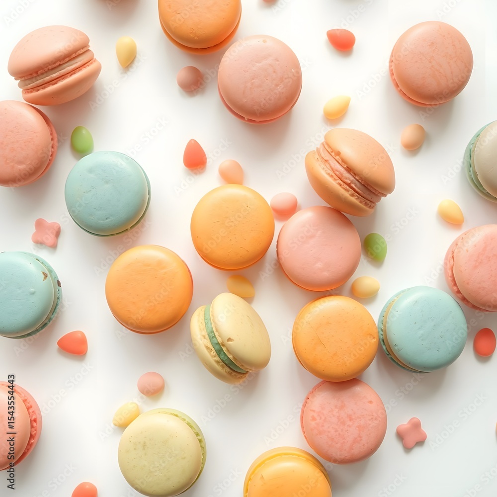 Obraz premium colorful macaroons on white background