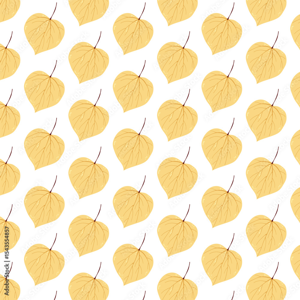 Fototapeta premium Autumn Leaves Seamless Pattern. Botanical Autumn Foliage. Fall Leaves Background