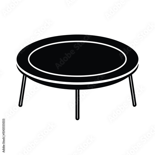Round trampoline silhouette vector illustration