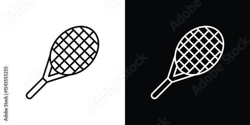 Racquet icon filled flat sign concept for web design.