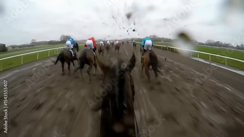 horses on the road