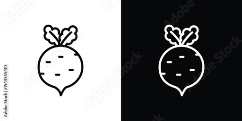 Radish icon filled flat sign concept for web design.