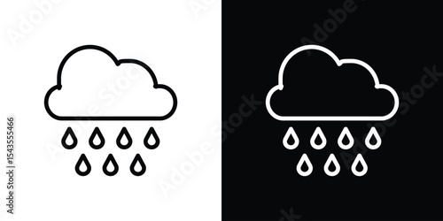 Rain icon filled flat sign concept for web design.