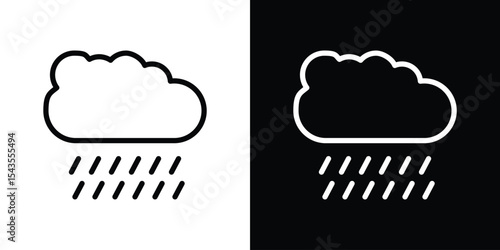 Rain icon filled flat sign concept for web design.