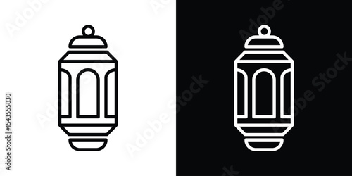 Ramadan lantern icon filled flat sign concept for web design.