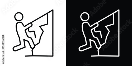 Rappelling icon filled flat sign concept for web design.