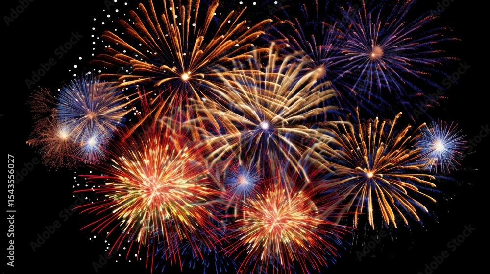 Obraz premium beautiful firework festive celebration night sky background