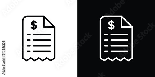 Receipt icon filled flat sign concept for web design.